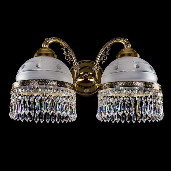 Brass Crystal Wall Lamp KARAT II. BRASS ANTIQUE CE