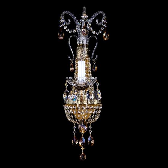 Crystal Wall Lamp NADINE I. BRASS ANTIQUE CE - 8003