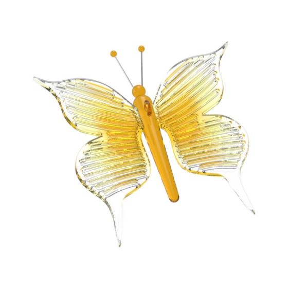 Decorative clear and yellow glass butterfly