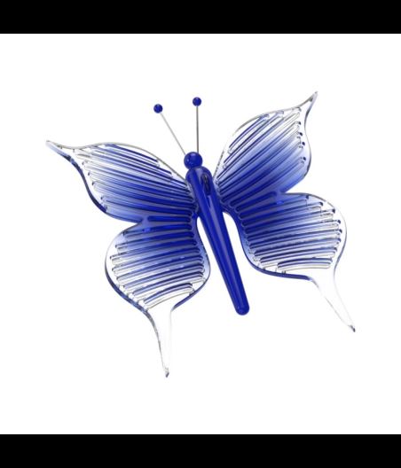 Decorative clear and blue glass butterfly