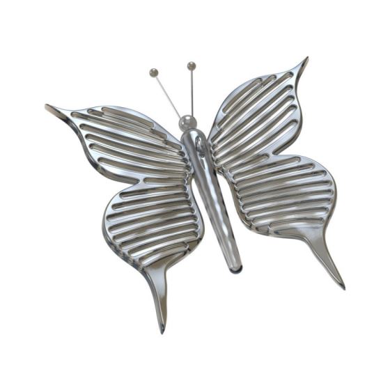 Decorative silver glass butterfly