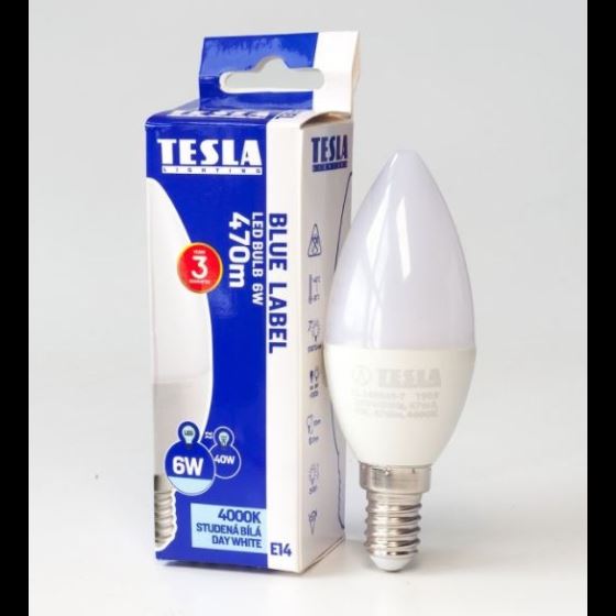 LED bulb E14 230V 6W 470lm 4000K white, daylight bulb