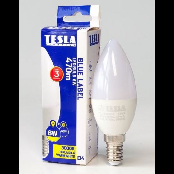 LED bulb E14 230V 6W 470lm 3000K white warm
