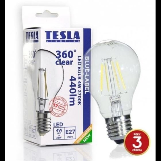 LED bulb E27 230V 4W 440lm 2700K white warm FILAMENT