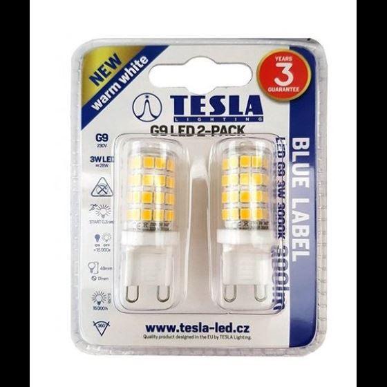 LED bulb G9 230V 3W 300lm white warm (2 pcs)