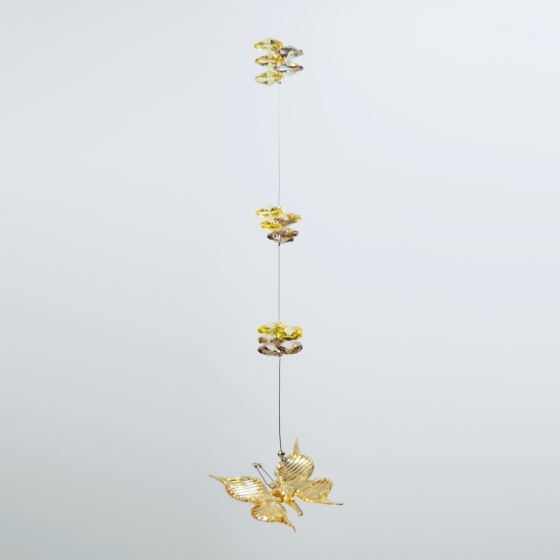 Decorative pendant with a gold glass butterfly