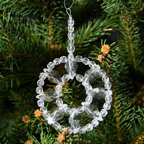 Decoration snowflake large clear