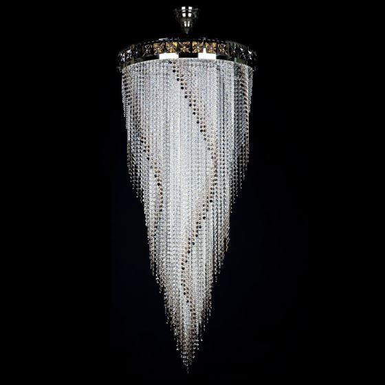 Crystal Light Fitting  FLAME 700x1600 NICKEL CE - COLOUR TRIMMINGS