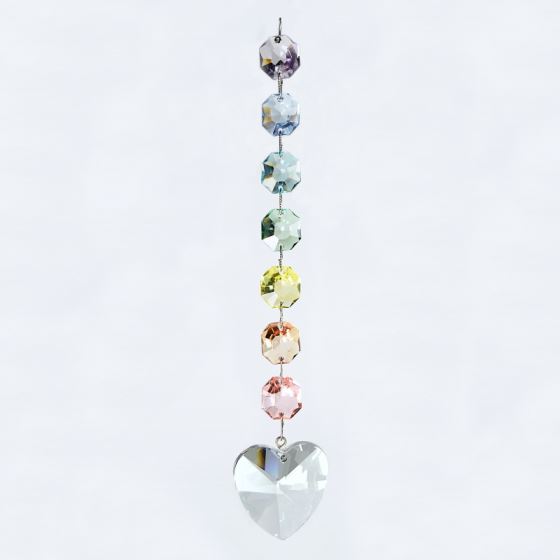 Crystal Chakra Chain with crystal heart