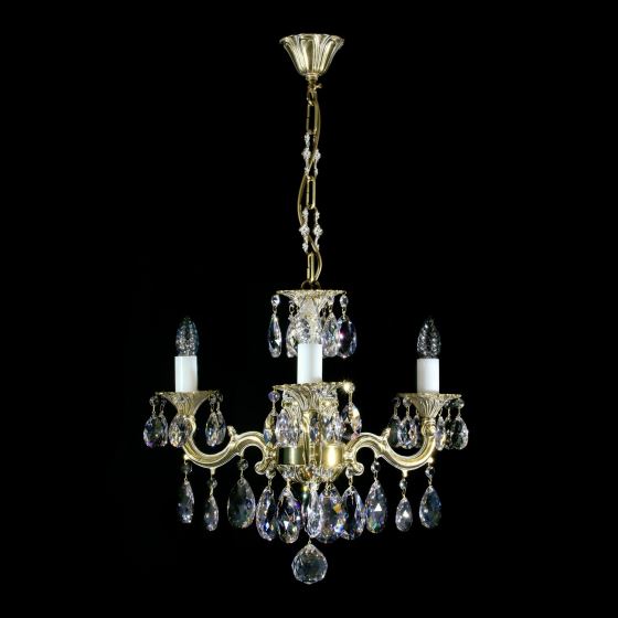 Brass Crystal chandelier JARMILA III. WHITE GOLD CE