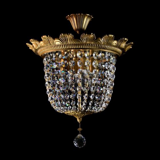 Crystal basket light ARTEMIS II. LIGHT PATINA CE