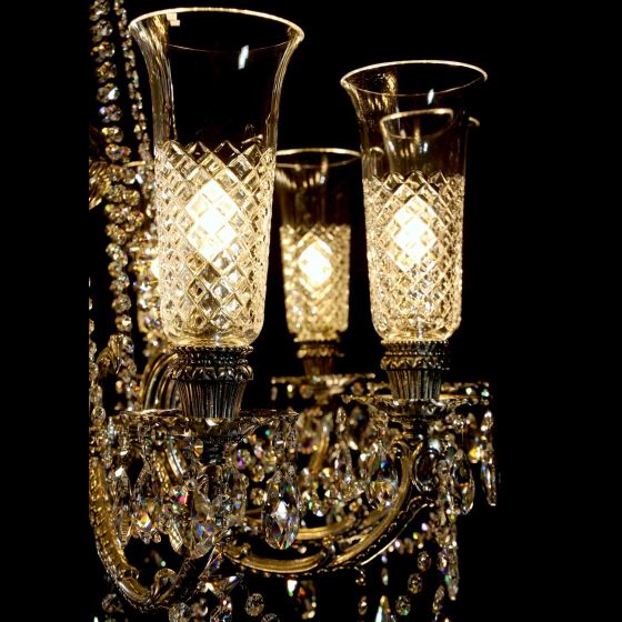 Brass Chandelier JANET X. NICKEL ANTIQUE CE