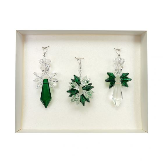 Set of ornaments 3 pcs – dark green