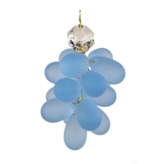 Glass wine trimmings - light blue grape
