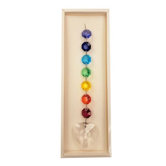 Crystal Chakra Chain with crystal heart - rich colours