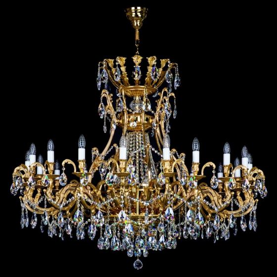 Large Brass chandelier LYRA 1420x1100 CE